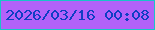 文字の大きさ：4、枠の色：19c5c8、背景の色：b362f9、文字の色：0f3ec4 無料ブログパーツのブログ時計
