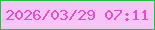 文字の大きさ：4、枠の色：19c636、背景の色：f7c5f3、文字の色：eb49d4 無料ブログパーツのブログ時計