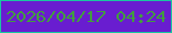文字の大きさ：3、枠の色：19c7a1、背景の色：691dd0、文字の色：429d3f 無料ブログパーツのブログ時計
