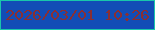 文字の大きさ：3、枠の色：19c7ab、背景の色：124db6、文字の色：8a2f33 無料ブログパーツのブログ時計