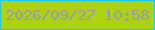 文字の大きさ：5、枠の色：19c8f5、背景の色：add212、文字の色：9a99b1 無料ブログパーツのブログ時計