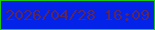 文字の大きさ：1、枠の色：19cb17、背景の色：0323e8、文字の色：59275e 無料ブログパーツのブログ時計
