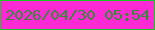 文字の大きさ：2、枠の色：19cb1e、背景の色：fd29d5、文字の色：348a39 無料ブログパーツのブログ時計