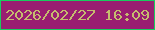 文字の大きさ：4、枠の色：19cc5e、背景の色：991e71、文字の色：c5bc6e 無料ブログパーツのブログ時計