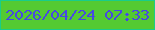 文字の大きさ：1、枠の色：19cd8a、背景の色：54ca32、文字の色：4749e2 無料ブログパーツのブログ時計