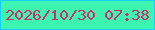 文字の大きさ：5、枠の色：19cefd、背景の色：3bf5b1、文字の色：d82c6a 無料ブログパーツのブログ時計