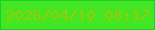 文字の大きさ：5、枠の色：19cf29、背景の色：42e622、文字の色：9dca04 無料ブログパーツのブログ時計