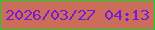 文字の大きさ：4、枠の色：19d02b、背景の色：cc6c5b、文字の色：741cd3 無料ブログパーツのブログ時計