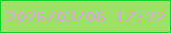 文字の大きさ：3、枠の色：19d031、背景の色：9fe067、文字の色：daa7e0 無料ブログパーツのブログ時計