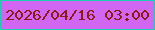 文字の大きさ：1、枠の色：19d0af、背景の色：d066f1、文字の色：8d1a14 無料ブログパーツのブログ時計