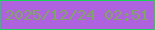 文字の大きさ：1、枠の色：19d45b、背景の色：ae62de、文字の色：7fa763 無料ブログパーツのブログ時計