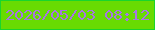 文字の大きさ：4、枠の色：19d52d、背景の色：68db02、文字の色：a775e3 無料ブログパーツのブログ時計