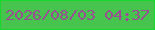 文字の大きさ：1、枠の色：19d82c、背景の色：47c44e、文字の色：9b4c94 無料ブログパーツのブログ時計