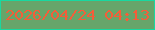 文字の大きさ：5、枠の色：19d8a0、背景の色：67a56a、文字の色：f55d39 無料ブログパーツのブログ時計