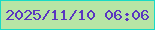 文字の大きさ：5、枠の色：19dac5、背景の色：b7e5a5、文字の色：5a36c0 無料ブログパーツのブログ時計