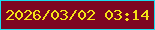 文字の大きさ：5、枠の色：19ddee、背景の色：7d0621、文字の色：f5e116 無料ブログパーツのブログ時計