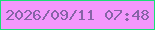 文字の大きさ：2、枠の色：19de76、背景の色：f297fc、文字の色：8663a6 無料ブログパーツのブログ時計