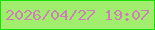 文字の大きさ：4、枠の色：19df07、背景の色：a1ed6d、文字の色：cd81b7 無料ブログパーツのブログ時計