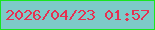 文字の大きさ：4、枠の色：19e521、背景の色：7dcac9、文字の色：e63051 無料ブログパーツのブログ時計