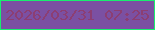 文字の大きさ：4、枠の色：19ee6f、背景の色：7b50a2、文字の色：8c3e73 無料ブログパーツのブログ時計