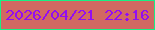 文字の大きさ：5、枠の色：19ef84、背景の色：d26862、文字の色：930df2 無料ブログパーツのブログ時計