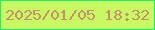 文字の大きさ：3、枠の色：19f26f、背景の色：c9f962、文字の色：c6906c 無料ブログパーツのブログ時計
