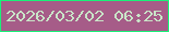 文字の大きさ：1、枠の色：19f278、背景の色：a65c88、文字の色：c9e5c8 無料ブログパーツのブログ時計