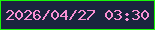 文字の大きさ：4、枠の色：19f50a、背景の色：1a253e、文字の色：fa8fd4 無料ブログパーツのブログ時計