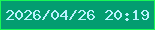 文字の大きさ：1、枠の色：19f757、背景の色：039d70、文字の色：b8f1fe 無料ブログパーツのブログ時計