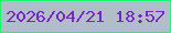 文字の大きさ：2、枠の色：19f76f、背景の色：b3bdc9、文字の色：7627c3 無料ブログパーツのブログ時計