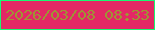 文字の大きさ：4、枠の色：19f872、背景の色：e32865、文字の色：9e9434 無料ブログパーツのブログ時計