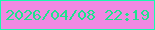 文字の大きさ：1、枠の色：19f9ae、背景の色：f089e2、文字の色：1ee38e 無料ブログパーツのブログ時計