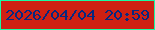 文字の大きさ：1、枠の色：19faa3、背景の色：cf2013、文字の色：072881 無料ブログパーツのブログ時計