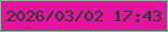 文字の大きさ：3、枠の色：19fb71、背景の色：e4149c、文字の色：1b402e 無料ブログパーツのブログ時計