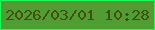 文字の大きさ：5、枠の色：19fe52、背景の色：509d33、文字の色：444f0f 無料ブログパーツのブログ時計