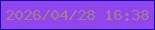 文字の大きさ：5、枠の色：1a00a4、背景の色：9145ec、文字の色：a07b94 無料ブログパーツのブログ時計