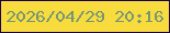 文字の大きさ：4、枠の色：1a023f、背景の色：f8dc3d、文字の色：769676 無料ブログパーツのブログ時計