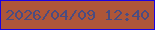 文字の大きさ：4、枠の色：1a02e2、背景の色：ae5639、文字の色：4a4c81 無料ブログパーツのブログ時計