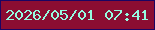 文字の大きさ：2、枠の色：1a0462、背景の色：8b0d32、文字の色：95fbe0 無料ブログパーツのブログ時計