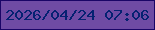 文字の大きさ：5、枠の色：1a0567、背景の色：6f4ba4、文字の色：052172 無料ブログパーツのブログ時計