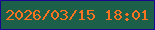 文字の大きさ：3、枠の色：1a0590、背景の色：1c604a、文字の色：fb7320 無料ブログパーツのブログ時計