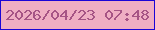 文字の大きさ：1、枠の色：1a05d7、背景の色：efaec3、文字の色：a65485 無料ブログパーツのブログ時計