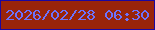 文字の大きさ：2、枠の色：1a07a1、背景の色：99240b、文字の色：6c72fd 無料ブログパーツのブログ時計