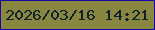 文字の大きさ：3、枠の色：1a08a6、背景の色：888640、文字の色：0e2329 無料ブログパーツのブログ時計