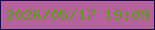 文字の大きさ：2、枠の色：1a094b、背景の色：b5629c、文字の色：599e0e 無料ブログパーツのブログ時計