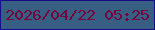 文字の大きさ：3、枠の色：1a0989、背景の色：365f83、文字の色：75003b 無料ブログパーツのブログ時計
