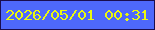 文字の大きさ：2、枠の色：1a0d4f、背景の色：4e68fc、文字の色：eaf80f 無料ブログパーツのブログ時計