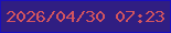 文字の大きさ：1、枠の色：1a0fbc、背景の色：301e82、文字の色：d1545f 無料ブログパーツのブログ時計
