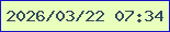 文字の大きさ：5、枠の色：1a11c7、背景の色：e9ffbc、文字の色：304b5e 無料ブログパーツのブログ時計