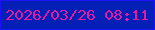 文字の大きさ：5、枠の色：1a12f8、背景の色：031fb6、文字の色：e418a1 無料ブログパーツのブログ時計
